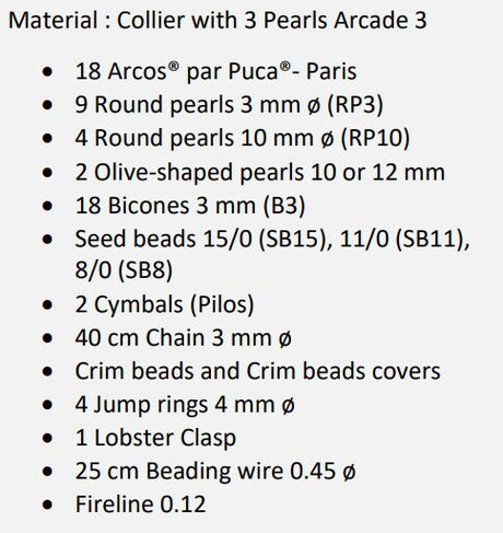 Perle 3 Necklace Pattern