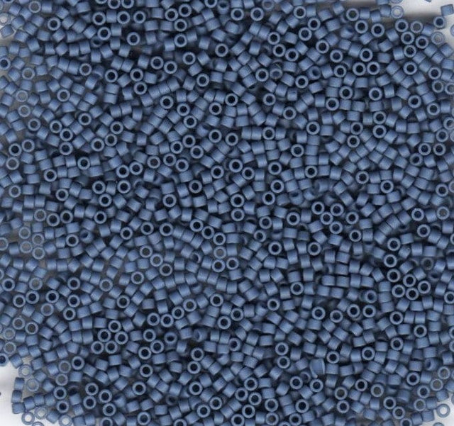 Delica, 11/0 Matte Opaque Steel Blue, DB2408 Miyuki Delica-5 grams