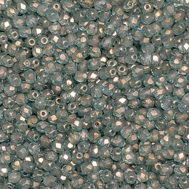 4mm Fire Polish Halo Sky, Czech glass faceted round bead, 29267-50 beads