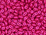 SuperDuo AluColour Hot Pink, 2-hole 2.5x5mm Czech Glass, 00030-33402-10 grams