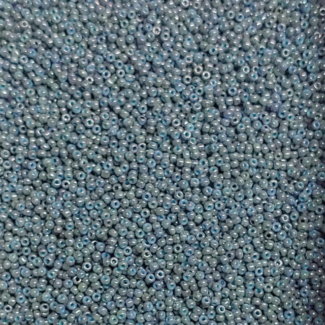 11/0 Marbled Opaque Turquoise Blue Luster 1208, Japanese Glass Seed Beads