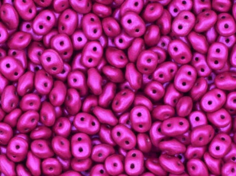 SuperDuo AluColour Magenta, 2-hole 2.5x5mm Czech Glass, 00030-33404-10 grams