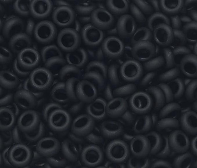 8/0 Demi Round Opaque Jet Matte, Toho 3mm, Color-49F-5 grams
