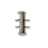 Slide Clasp 2 Strand VERTICAL LOOP, Antique Silver Plated CLSP418ASP, Qty 1