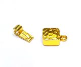 Hammered Square Box Clasp, 1-Strand Gold Plated, 18mmx10mmx5mm, Qty 1