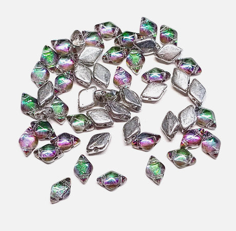 GemDuo Backlit Spectrum, 2-Hole Czech beads 8x5mm, 00030-29436-50 beads