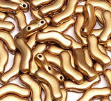 Bridge Bead Bronze Pale Gold, 3x12mm Czech Glass 3-Hole Bead, 01710-30 beads