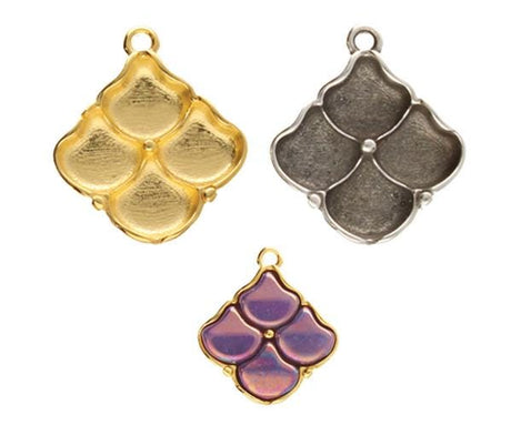 Cymbal Manalis Ginko Pendant Setting, 013939, 1 piece - Choose your color