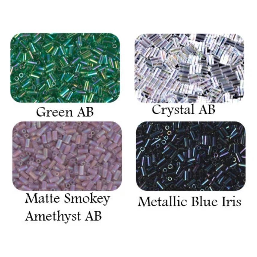 Miyuki Bugle Bead AB, 3mm Japanese Beads, 5 Grams or 10 Grams