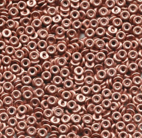 O Bead Vintage Copper, 1X4MM Czech Glass 01770, 5 grams