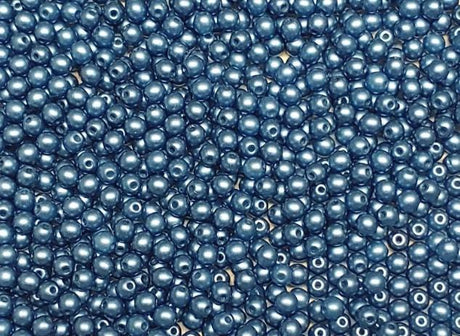 3mm Round Pastel Montana Blue, Czech Glass Beads, 25042