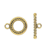 Toggle Clasp, Twisted Rope Double Sided Design, 16mm, 1-Strand Clasp, Quantity 1