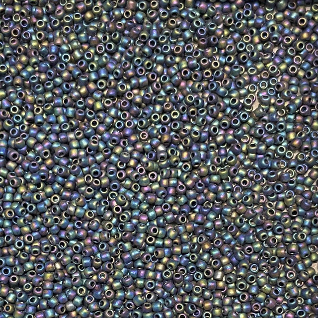 11/0 Toho Semi Glazed Rainbow-Jet-Round Seed Bead 2642F-10 grams
