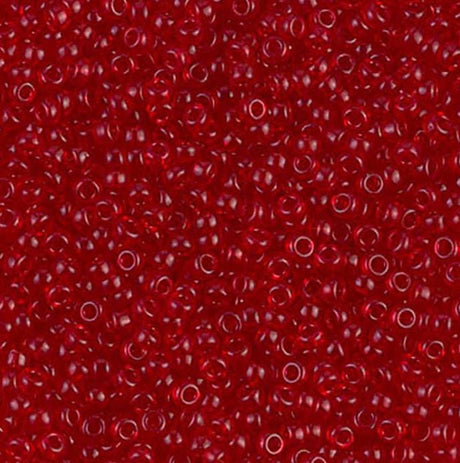 11/0 Transparent Ruby Miyuki Glass Seed Beads, 141-10 grams