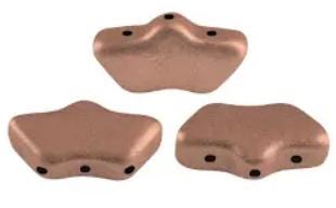 Delos Par Puca ®-Paris® Copper Gold Matte, 3 Hole Czech Glass 6 x 11mm, 00030-01780-25 Beads