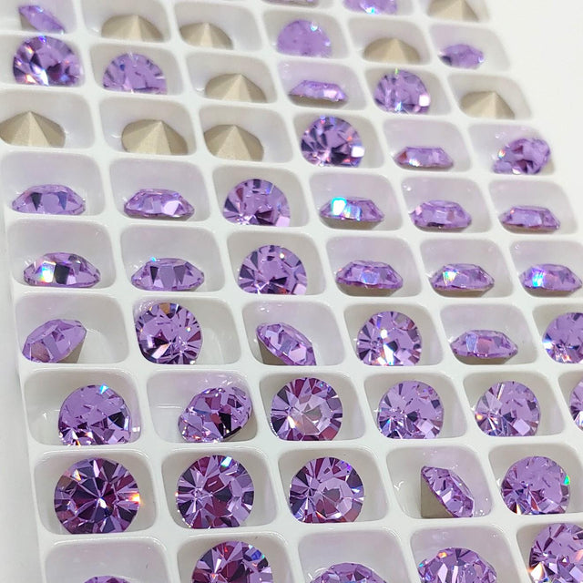 Preciosa SS39 Violet, Maxima Chaton, 8mm, Round Chaton, Foiled Back