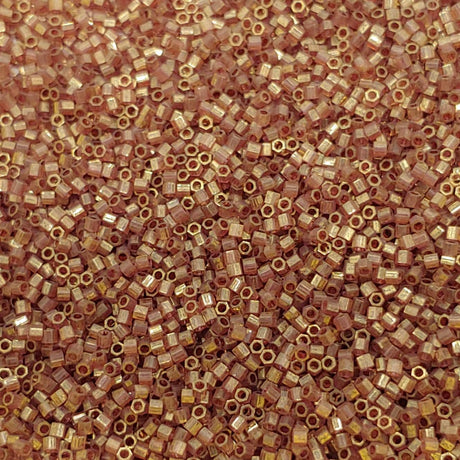 Delica 15/0 Hex Cut Topaz Gold Luster Delica Bead, DBSC0115-5 Grams