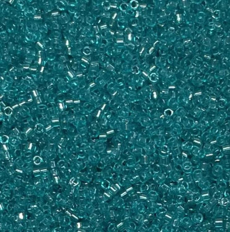 Delica 11/0 Transparent Caribbean Teal Delica Bead, DB1108-5 Grams