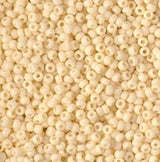 11/0 Matte Opaque Dark Cream, Miyuki Seed Beads 492F-10 grams
