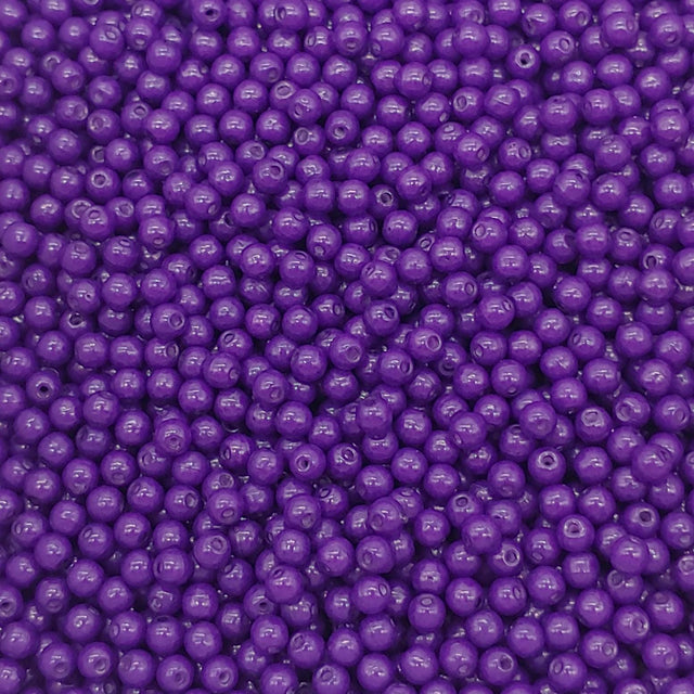 3mm Round Vivid Purple Czech Glass Beads, 02020-34273