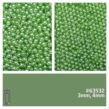 3mm, 4mm, Crystal Pearl Green-Round, Czech Glass Beads