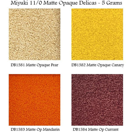 Delica 11/0 Matte Opaque, Miyuki Delica Bead-5 grams