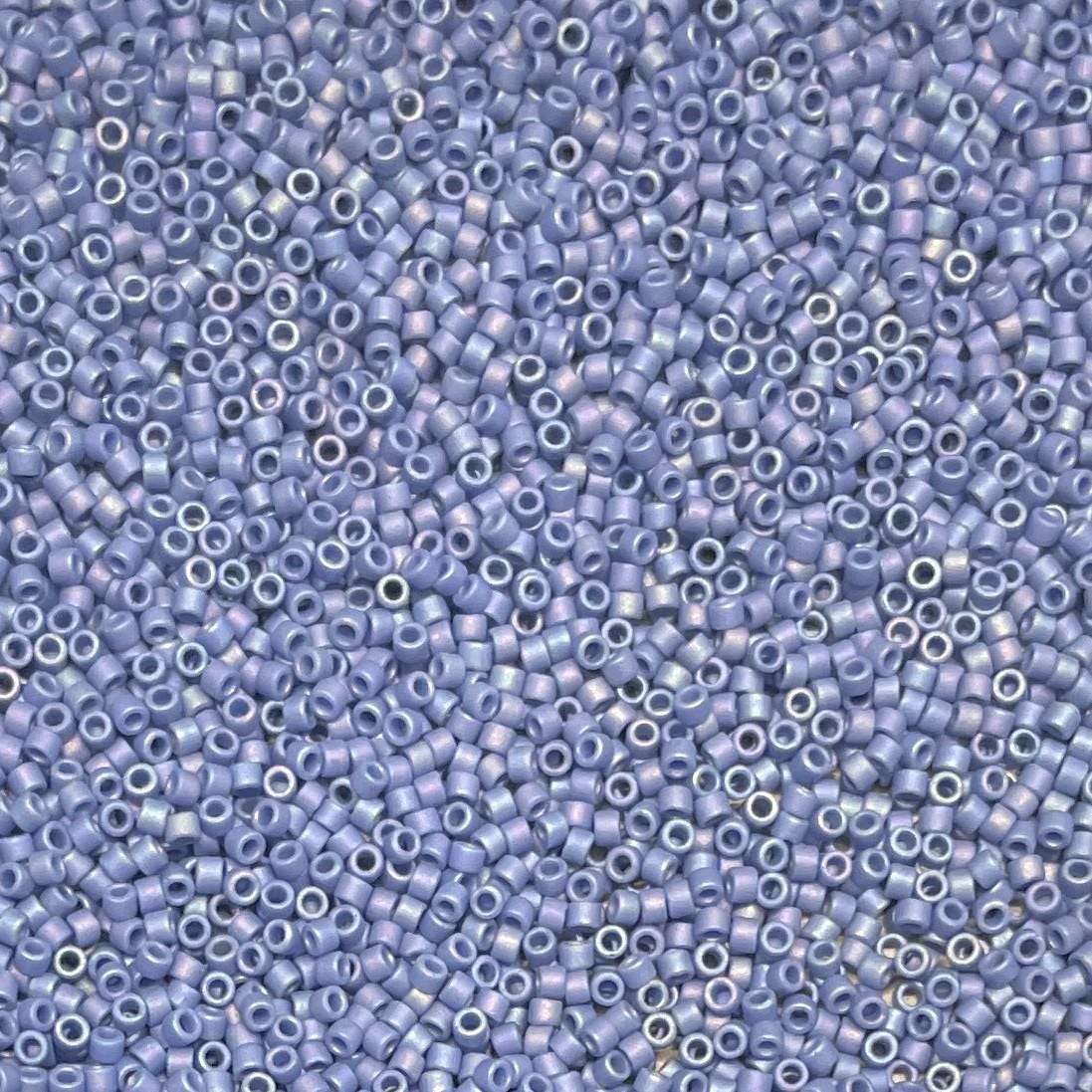 Delica 11/0 Frost Opaque Glaze Rainbow Soft Blue Miyuki Delica Bead, DB2318-5 Grams