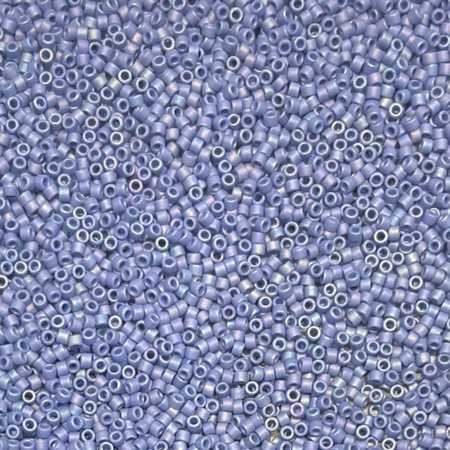 Delica 11/0 Frost Opaque Glaze Rainbow Soft Blue Miyuki Delica Bead, DB2318-5 Grams