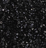 Delica 11/0 Hex Cut Black Miyuki Delica Bead, DBC0010-5 Grams