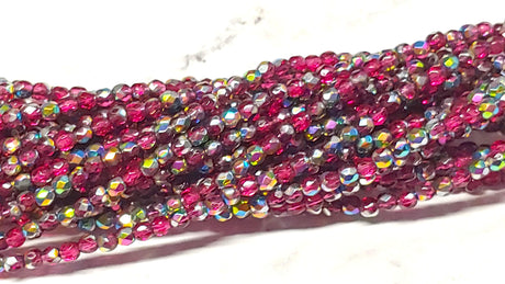 3mm Fire Polish Chalk Vega Iris Czech Faceted Glass Beads-50 beads