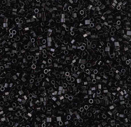 Delica 15/0 Hex Cut Gunmetal Miyuki Delica Bead, DBSC0001-5 Grams