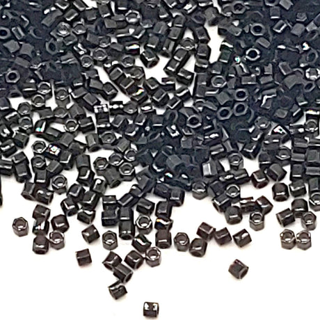 Delica 15/0 Hex Cut Gunmetal Miyuki Delica Bead, DBSC0001-5 Grams