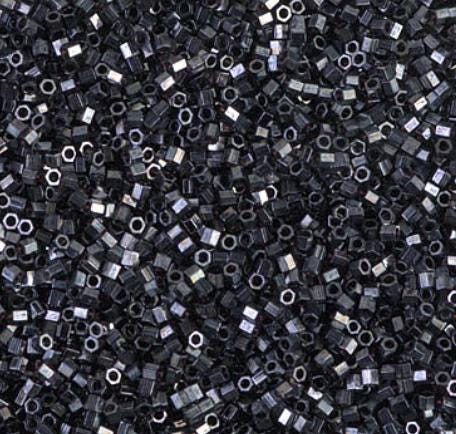 Delica 15/0 Hex Cut Gunmetal Miyuki Delica Bead, DBSC0001-5 Grams