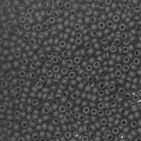 11/0 Matte Black 401F, Miyuki Glass Seed Beads, 8.5 grams