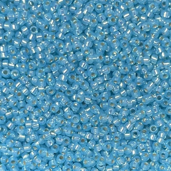 11/0 Matte Silver Lined Cobalt, Miyuki Glass Seed Beads, 20F-10 grams