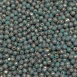 4mm Fire Polish Green Turquoise Bronze Czech Glass Faceted Round Beads