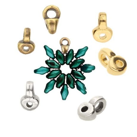 Cymbal Remata SuperDuo Bead Ending, 012051, Choose a finish - 4 pieces