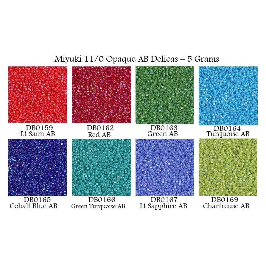 Delica 11/0 Opaque AB, Miyuki Opaque AB Delica Bead-5 grams