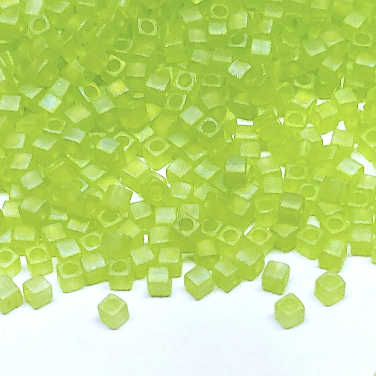 1.8mm Miyuki Cube Matte Chartreuse SB18-134FR, 10 Grams