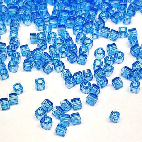 1.8mm Miyuki Cube Transparent Sapphire SB18-150, 8 Grams