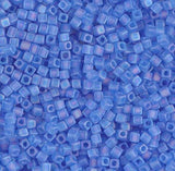 1.8mm Miyuki Cube Matte Sapphire AB SB18-150FR, 10 Grams