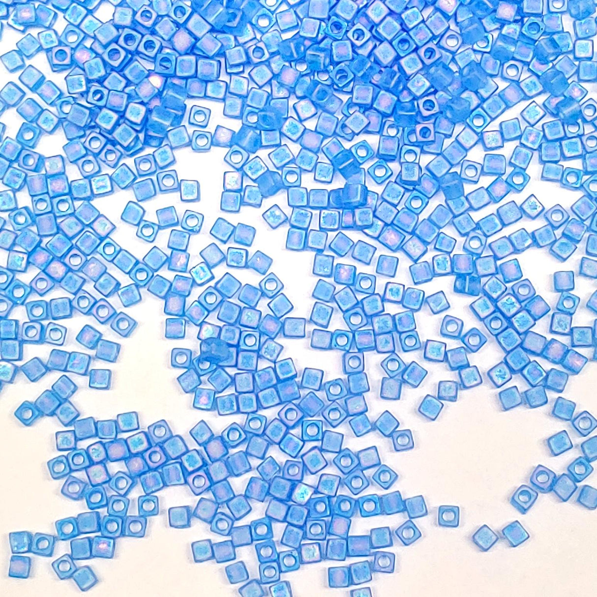 1.8mm Miyuki Cube Matte Sapphire AB SB18-150FR, 10 Grams