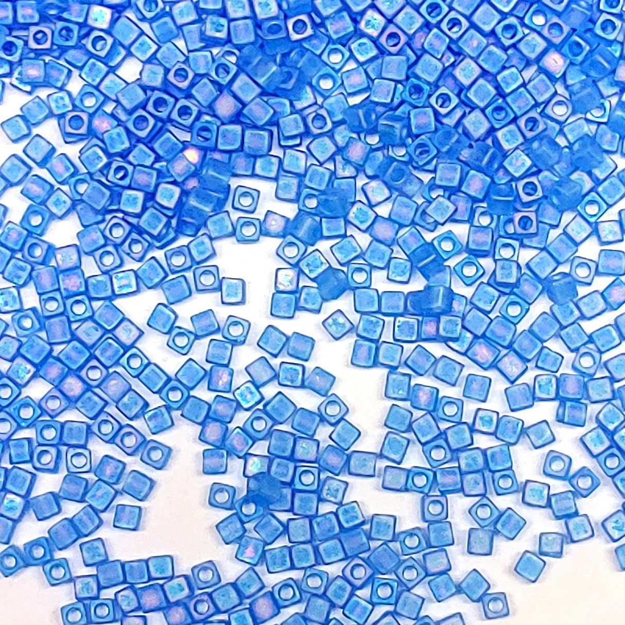 1.8mm Miyuki Cube Matte Sapphire AB SB18-150FR, 10 Grams