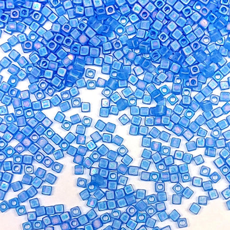 1.8mm Miyuki Cube Matte Sapphire AB SB18-150FR, 10 Grams