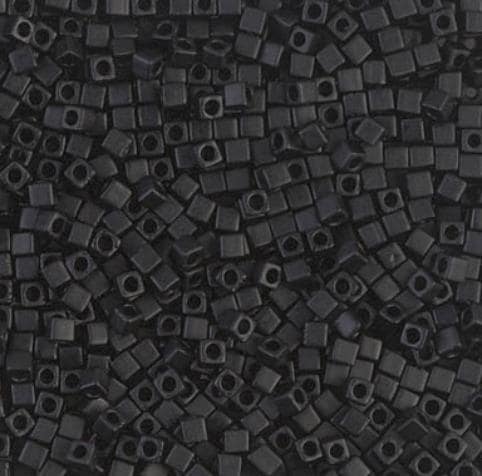 1.8mm Miyuki Cube Matte Black SB18-401F, 10 Grams