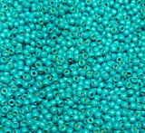 8/0 Toho Matte Turquoise Permafinish, color PF569F Round Seed Bead 10g