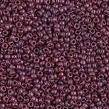 11/0 Semi Frosted Cranberry Gold Luster Miyuki Glass Seed Beads, 313SF