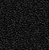 15/0 Opaque Black 401, Miyuki Glass Seed Beads, 10 grams