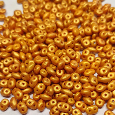 Superduo Gold Shine Minium, 2-hole bead 2.5x5mm-02010-24109, 10 grams