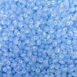 Superduo Opal Blue White Luster, 2-hole bead 2.5x5mm 31010-14400, 10 grams